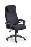 Scaun de birou directorial tapitat cu stofa, Sidon Negru, l65xA70xH117-125 cm