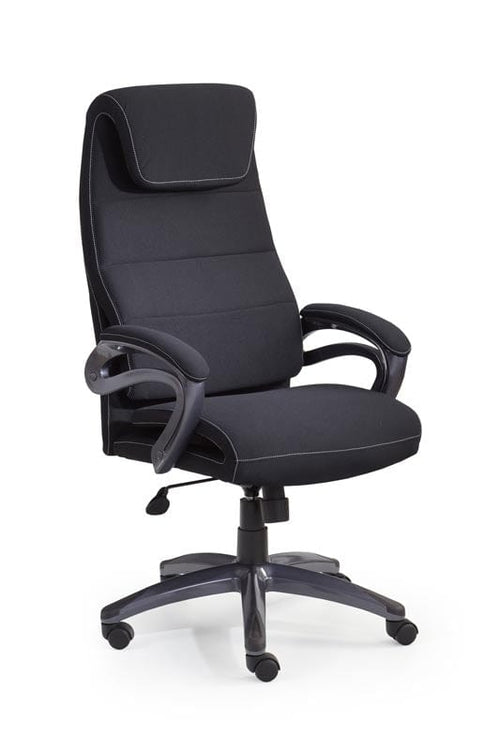Scaun de birou directorial tapitat cu stofa, Sidon Negru, l65xA70xH117-125 cm