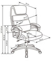 Scaun de birou directorial tapitat cu stofa, Sidon Negru, l65xA70xH117-125 cm (1)