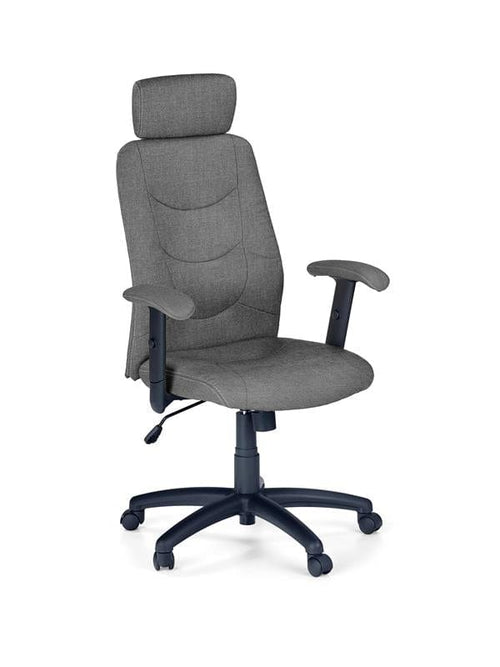 Scaun de birou directorial tapitat cu stofa Stillman II Gri inchis, l66xA62xH116-125 cm