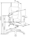 Scaun de birou directorial tapitat cu stofa Stillman II Gri inchis, l66xA62xH116-125 cm (1)