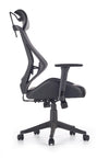 Scaun de birou ergonomic, tapitat cu piele ecologica Hnasel Negru / Gri, l68xA78xH110-118 cm (2)