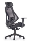 Scaun de birou ergonomic, tapitat cu piele ecologica Hnasel Negru / Gri, l68xA78xH110-118 cm (4)