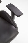 Scaun de birou ergonomic, tapitat cu piele ecologica Hnasel Negru / Gri, l68xA78xH110-118 cm (5)