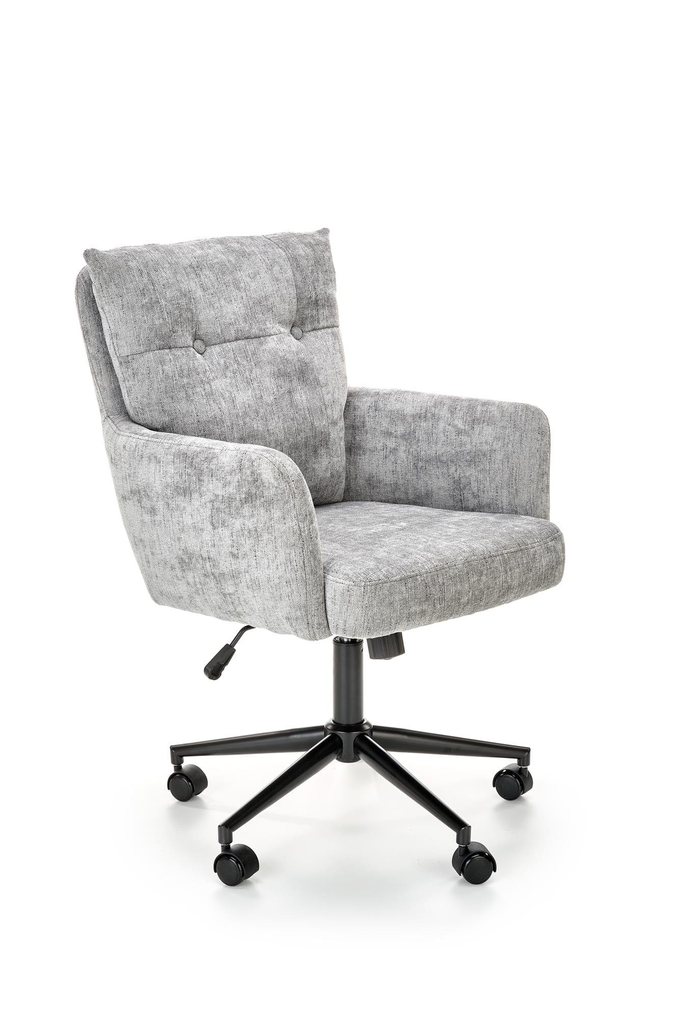 Halmar Scaun de birou ergonomic tapitat cu stofa, Florante Gri Deschis / Negru, l59xA70xH92-102 cm
