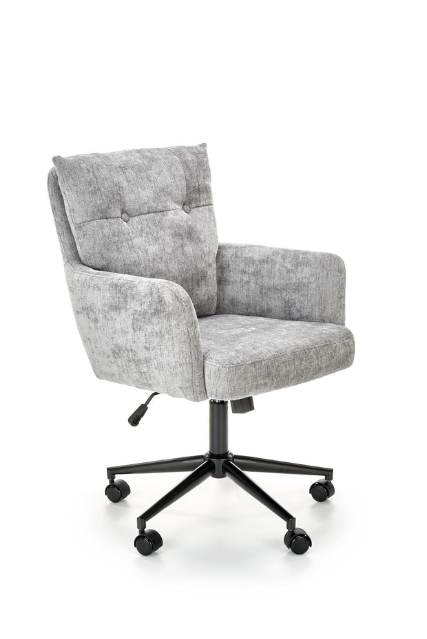 Halmar Scaun de birou ergonomic tapitat cu stofa, Florante Gri Deschis / Negru, l59xA70xH92-102 cm