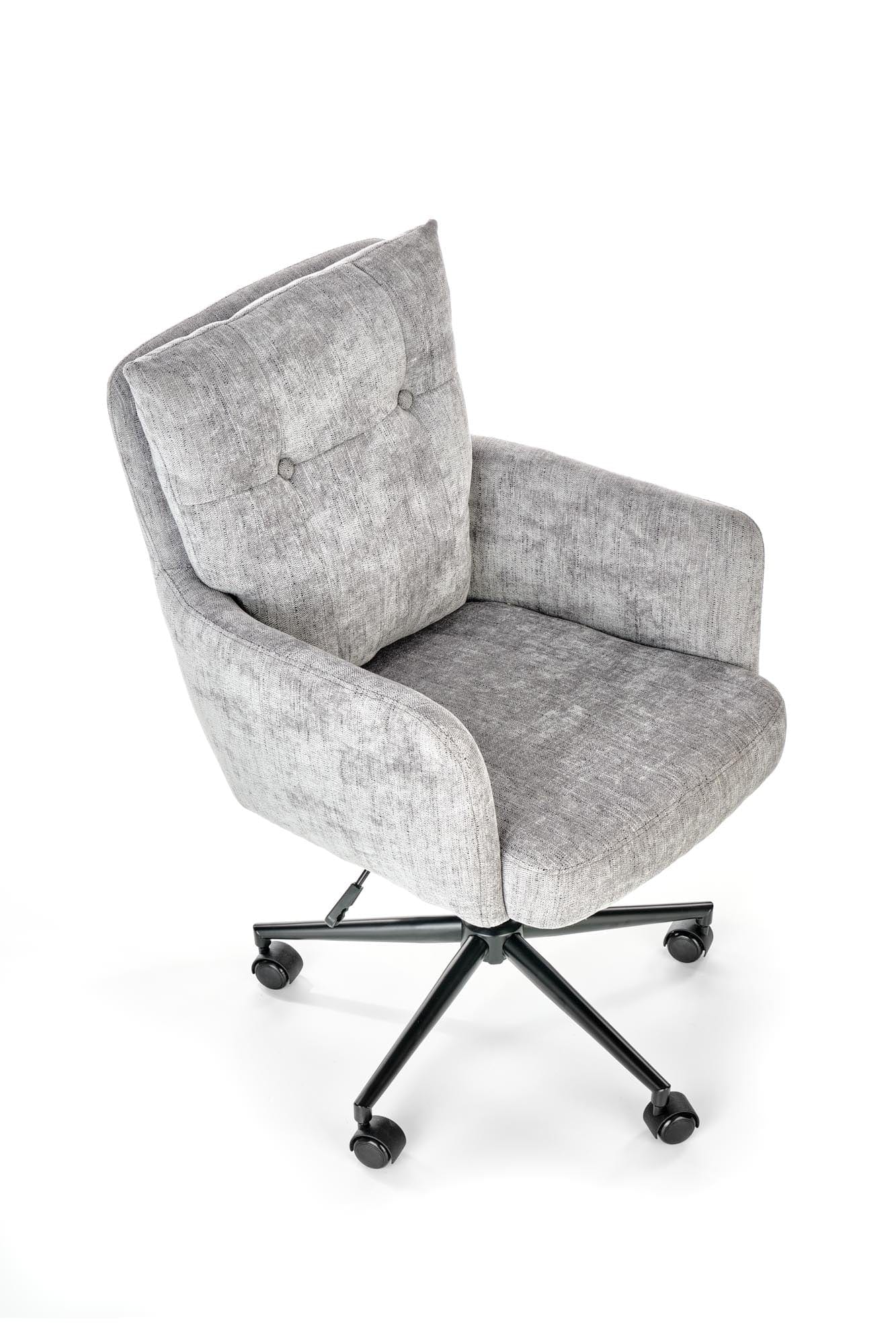 Halmar Scaun de birou ergonomic tapitat cu stofa, Florante Gri Deschis / Negru, l59xA70xH92-102 cm