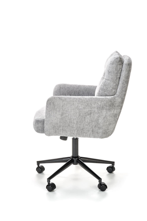 Halmar Scaun de birou ergonomic tapitat cu stofa, Florante Gri Deschis / Negru, l59xA70xH92-102 cm
