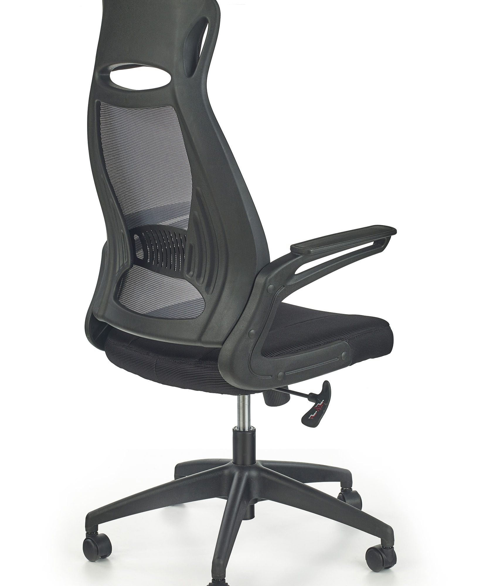 Scaun de birou ergonomic tapitat cu stofa, Suzana Negru / Gri, l58xA62xH116-124 cm (1)