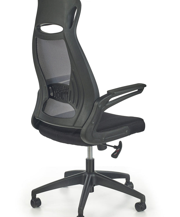 Scaun de birou ergonomic tapitat cu stofa, Suzana Negru / Gri, l58xA62xH116-124 cm (1)