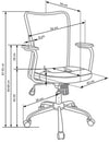 Scaun de birou pentru copii tapitat cu stofa, Andreas Roz / Gri, l56xA56xH87-95 cm (1)