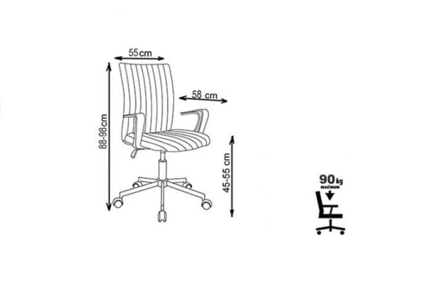 Scaun de birou pentru copii, tapitat cu stofa Doniel Gri inchis, l55xA58xH88-98 cm (1)