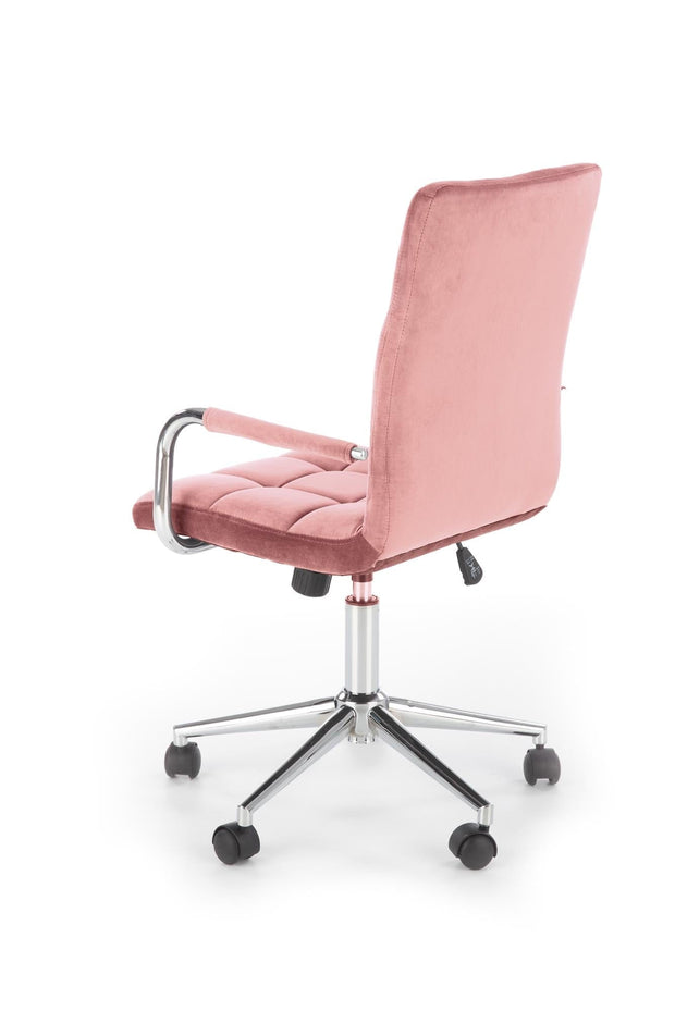 Halmar Scaun de birou pentru copii tapitat cu stofa, Gonzalez IV Velvet Roz, l53xA60xH93-105 cm