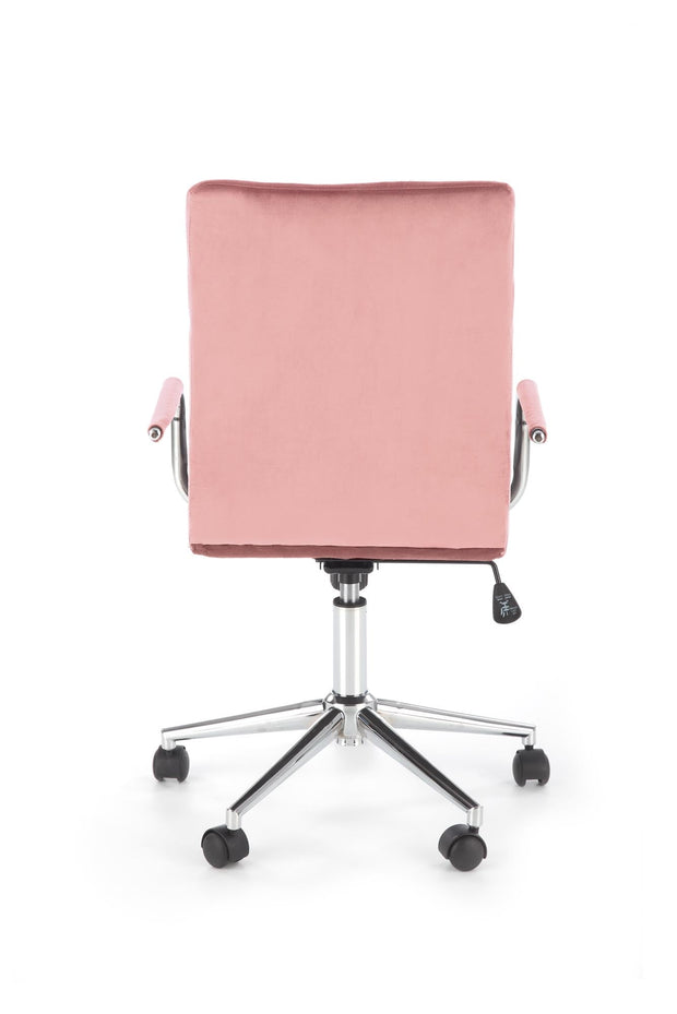 Halmar Scaun de birou pentru copii tapitat cu stofa, Gonzalez IV Velvet Roz, l53xA60xH93-105 cm