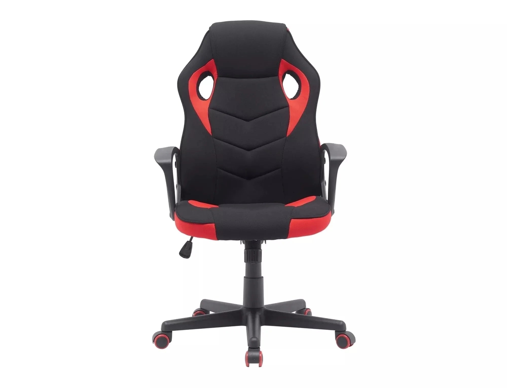 Scaun de birou tapitat cu stofa, Dakar Negru / Rosu, l63xA48xH106 cm (1)
