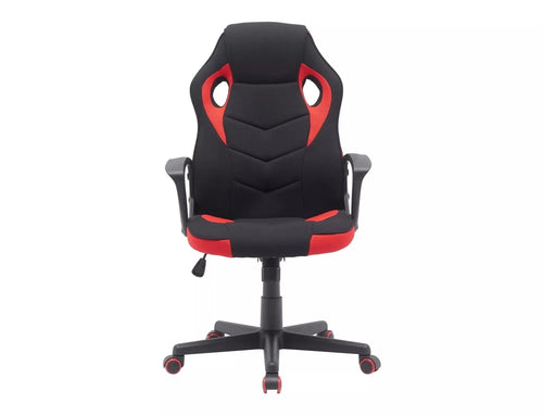 Scaun de birou tapitat cu stofa, Dakar Negru / Rosu, l63xA48xH106 cm (1)