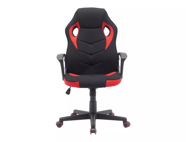 Scaun de birou tapitat cu stofa, Dakar Negru / Rosu, l63xA48xH106 cm (1)