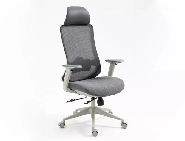 Scaun de birou tapitat cu stofa, Ergon Gri, l64xA49-54xH112 cm
