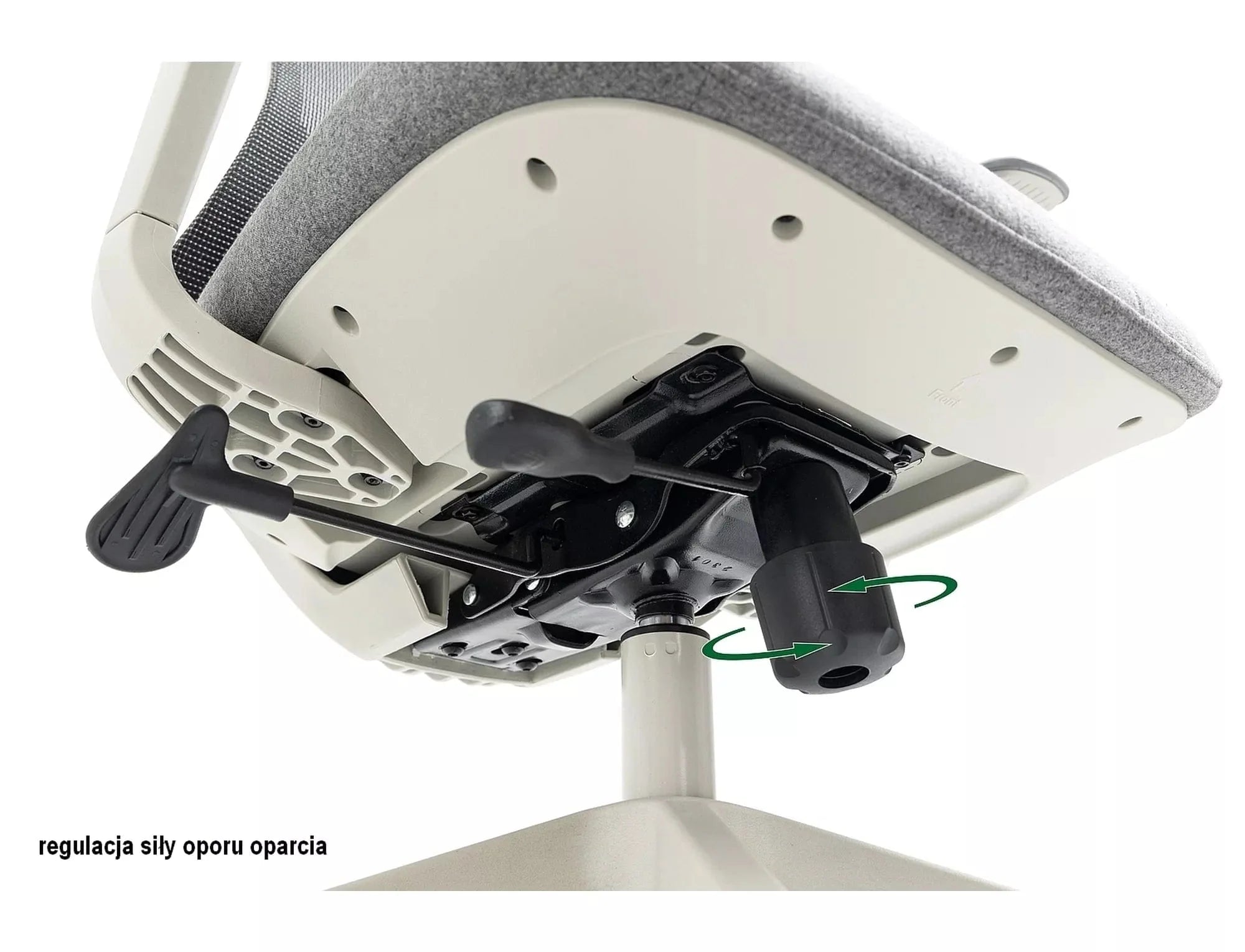 Scaun de birou tapitat cu stofa, Ergon Gri, l64xA49-54xH112 cm (1)