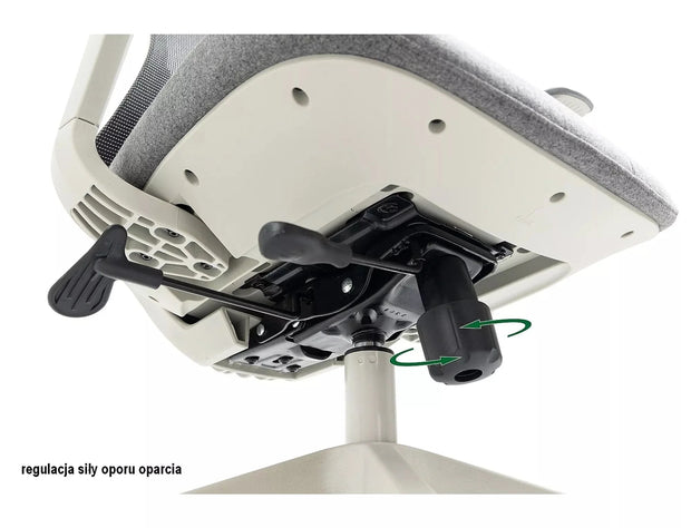 Scaun de birou tapitat cu stofa, Ergon Gri, l64xA49-54xH112 cm (1)