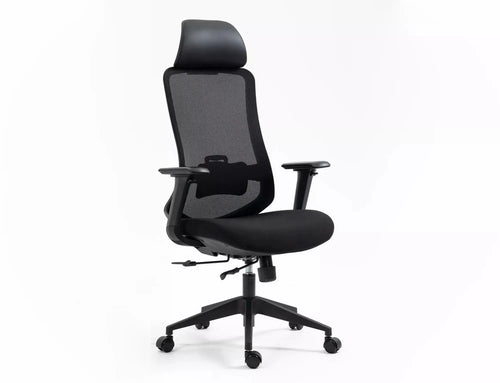 Scaun de birou tapitat cu stofa, Ergon Negru, l64xA49-54xH112 cm