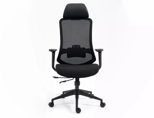 Scaun de birou tapitat cu stofa, Ergon Negru, l64xA49-54xH112 cm (1)