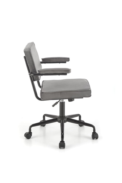 Scaun de birou tapitat cu stofa, Fidel Velvet Gri, l62xA56xH81-91 cm (1)