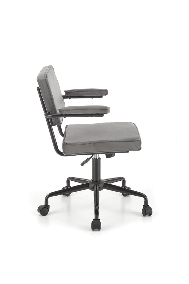 Scaun de birou tapitat cu stofa, Fidel Velvet Gri, l62xA56xH81-91 cm (1)
