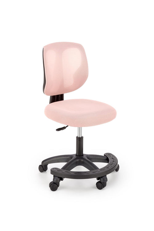 Scaun de birou tapitat cu stofa, Nani Roz / Negru, l52xA56xH85-95 cm