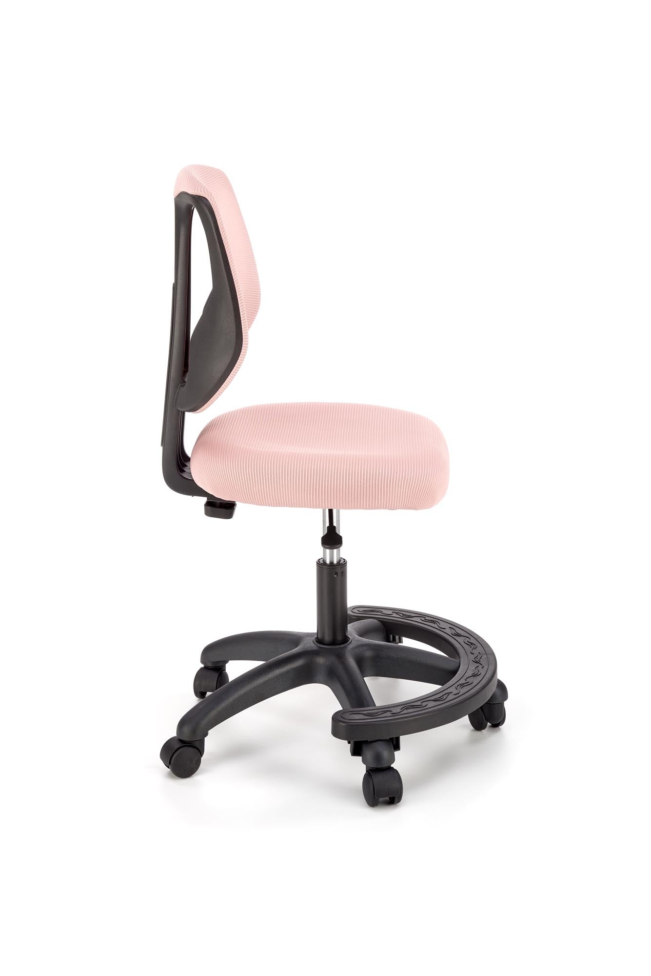 Scaun de birou tapitat cu stofa, Nani Roz / Negru, l52xA56xH85-95 cm (1)