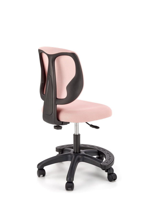 Scaun de birou tapitat cu stofa, Nani Roz / Negru, l52xA56xH85-95 cm (2)
