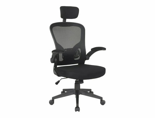 Scaun de birou tapitat cu stofa, Q-060 Negru, l66xA60xH116 cm
