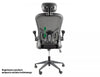 Scaun de birou tapitat cu stofa, Q-060 Negru, l66xA60xH116 cm (2)