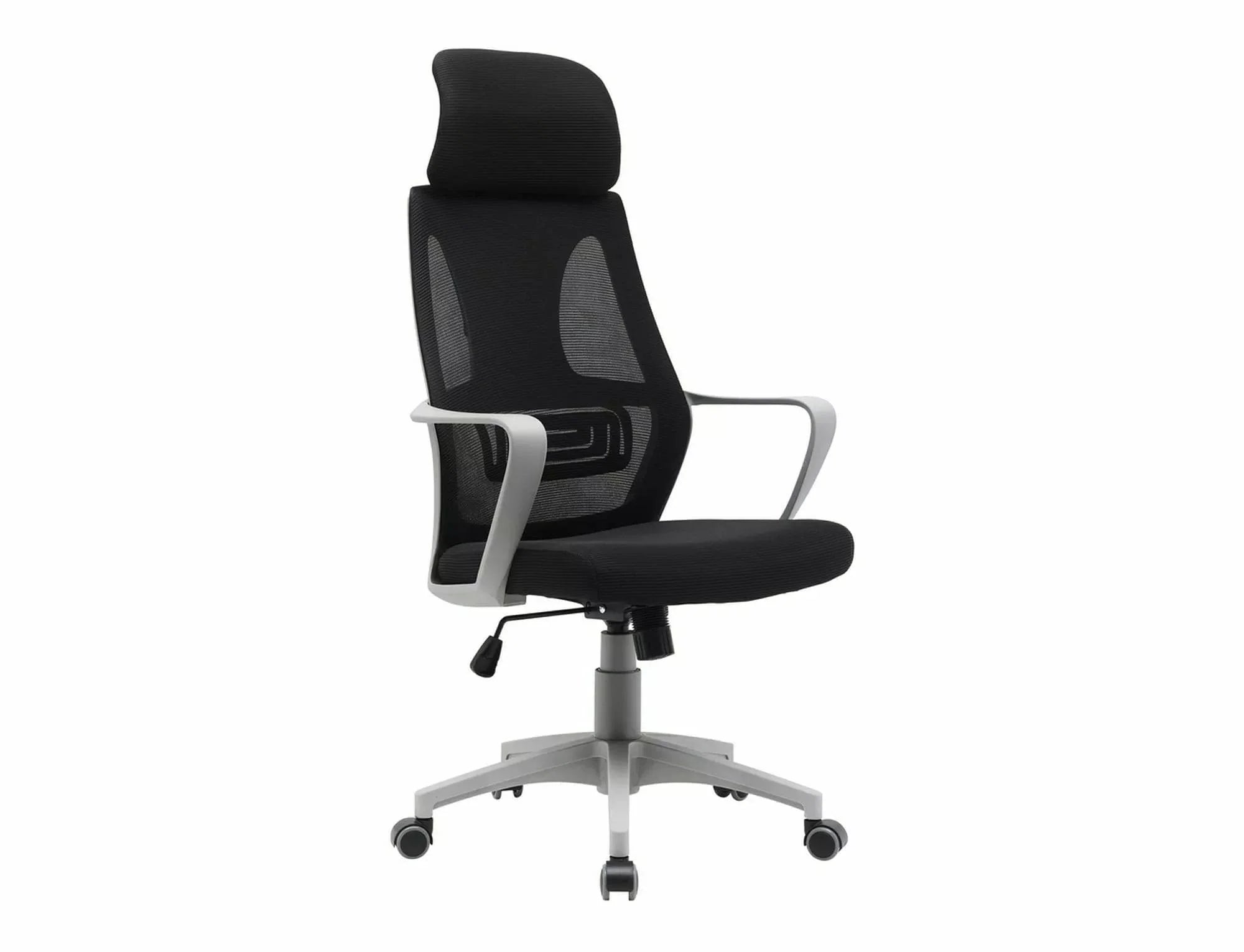 Scaun de birou tapitat cu stofa, Q-095 Negru / Gri, l60xA50xH117 cm