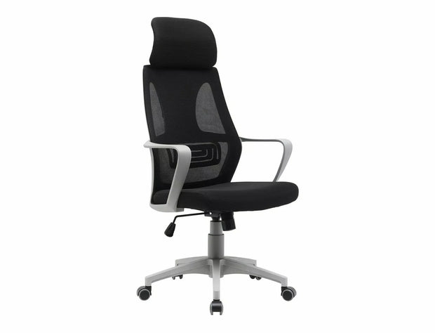 Scaun de birou tapitat cu stofa, Q-095 Negru / Gri, l60xA50xH117 cm