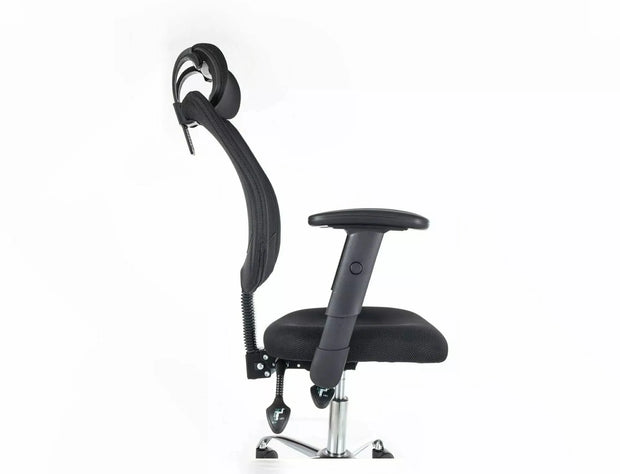 Scaun de birou tapitat cu stofa, Q-118R Gri / Argintiu, l60xA44xH115 cm (1)