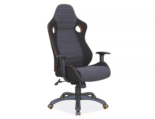 Scaun de birou tapitat cu stofa, Q-229 Gri / Negru, l66xA50xH117 cm
