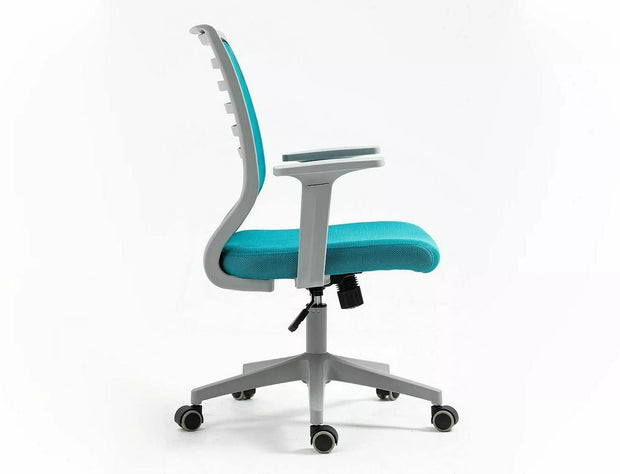 Scaun de birou tapitat cu stofa, Q-320 Albastru / Gri, l60xA44xH93 cm (2)