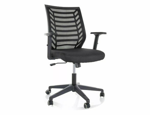 Scaun de birou tapitat cu stofa, Q-320R Negru, l60xA44xH93 cm