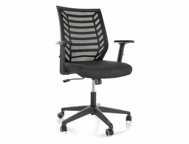Scaun de birou tapitat cu stofa, Q-320R Negru, l60xA44xH93 cm