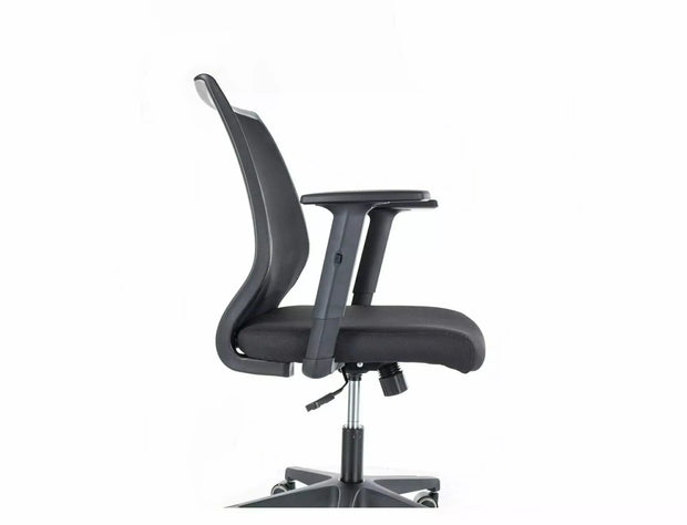 Scaun de birou tapitat cu stofa, Q-320R Negru, l60xA44xH93 cm (1)