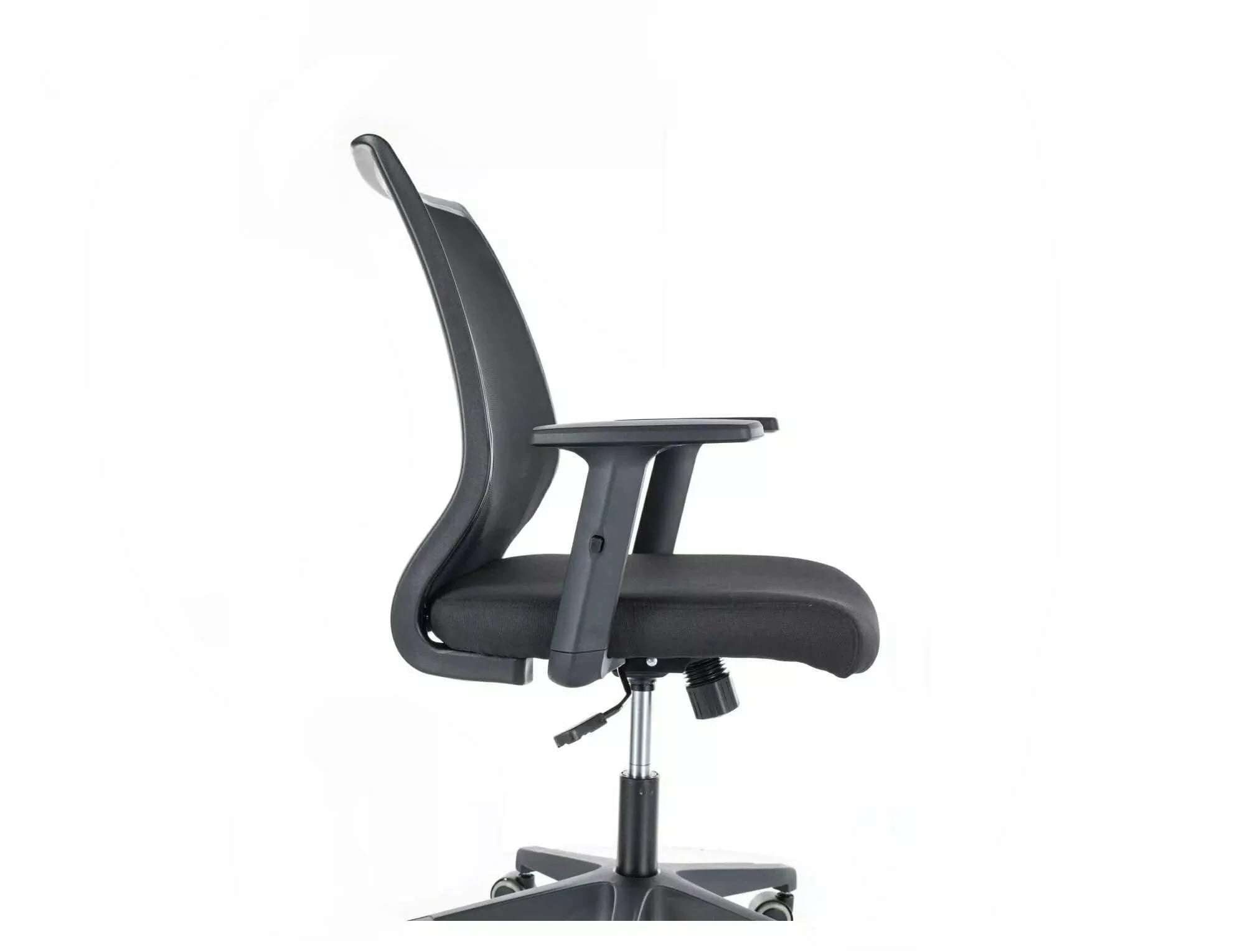 Scaun de birou tapitat cu stofa, Q-320R Negru, l60xA44xH93 cm (2)