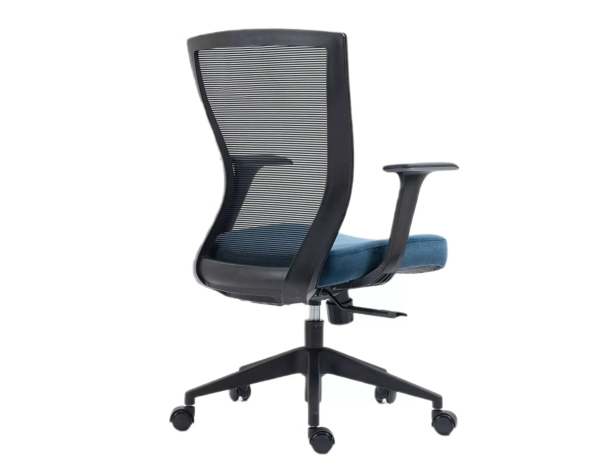 Scaun de birou tapitat cu stofa, Q-328 Albastru / Negru, l62xA48xH97 cm (1)