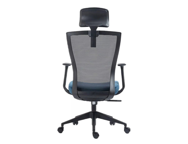 Scaun de birou tapitat cu stofa, Q-328H Albastru / Negru, l62xA48xH97 cm (1)