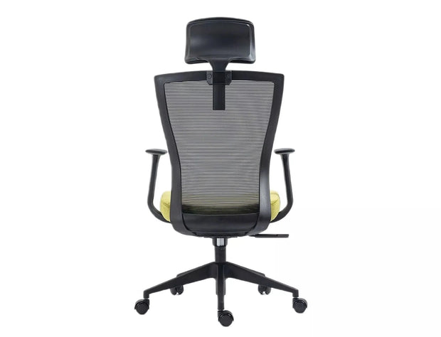 Scaun de birou tapitat cu stofa, Q-328H Verde / Negru, l62xA48xH97 cm (2)