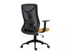 Scaun de birou tapitat cu stofa, Q-330 Galben / Negru, l62xA48xH103 cm (2)