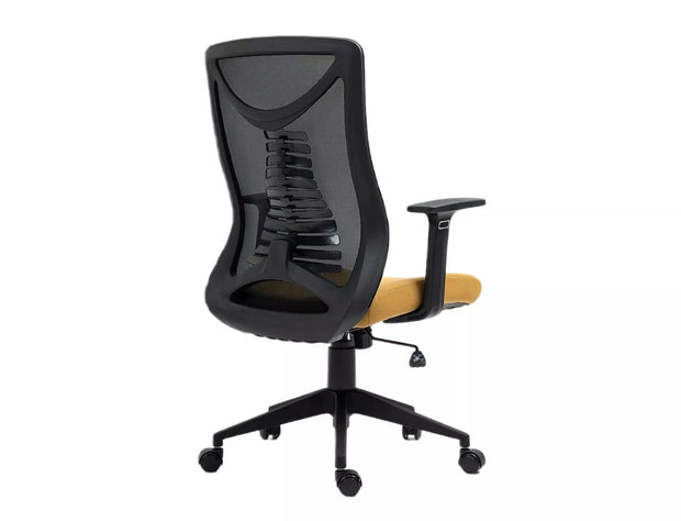 Scaun de birou tapitat cu stofa, Q-330 Galben / Negru, l62xA48xH103 cm (2)