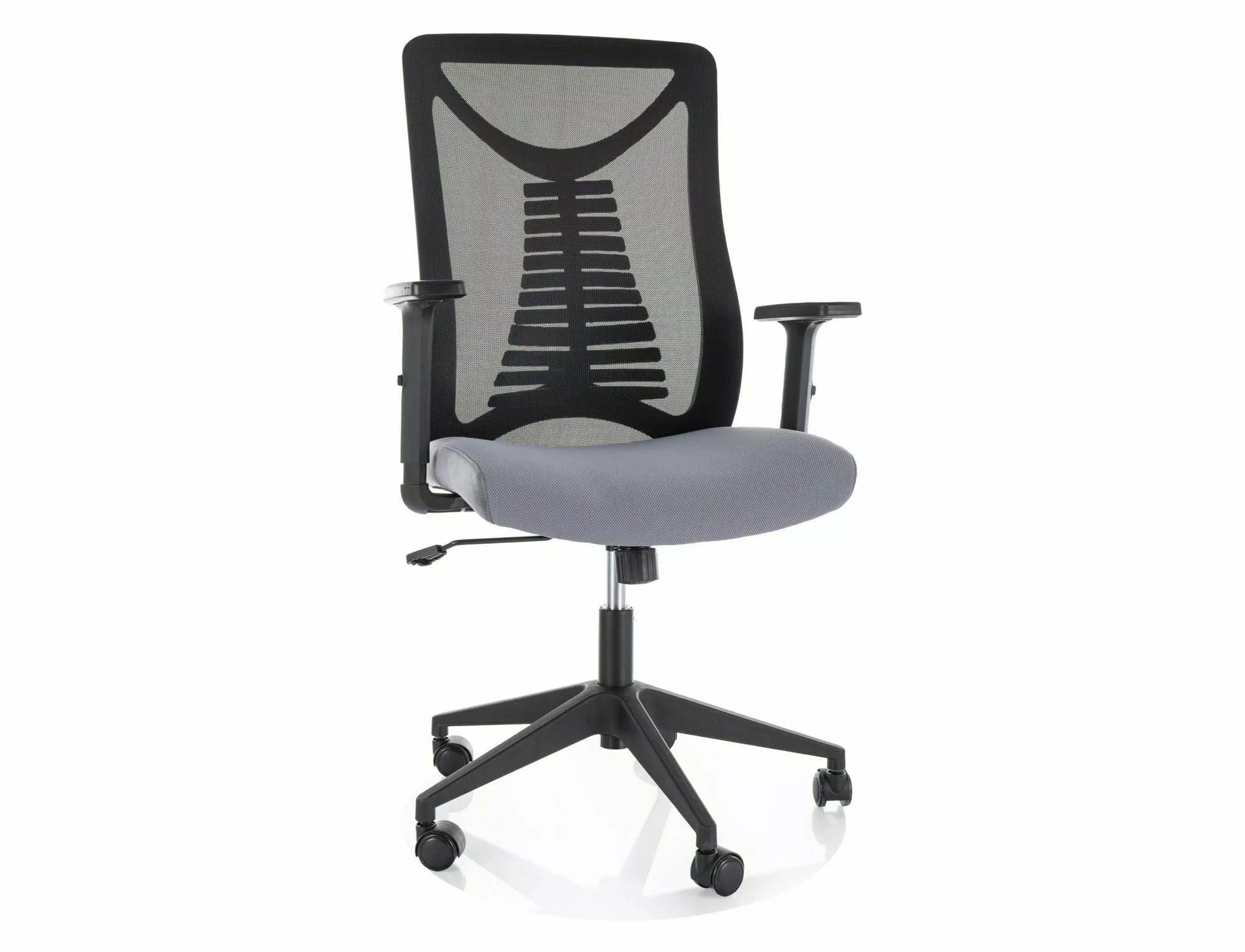 Scaun de birou tapitat cu stofa, Q-330R Gri / Negru, l62xA48xH103 cm