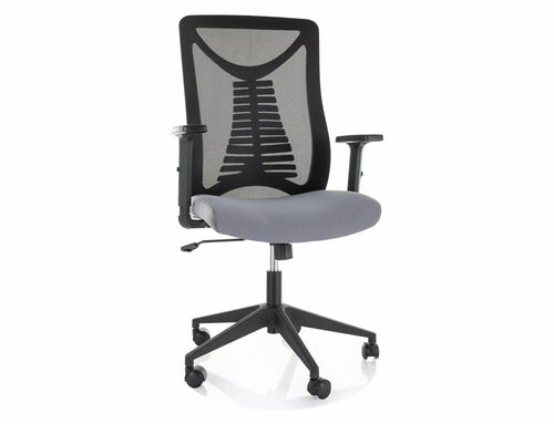 Scaun de birou tapitat cu stofa, Q-330R Gri / Negru, l62xA48xH103 cm