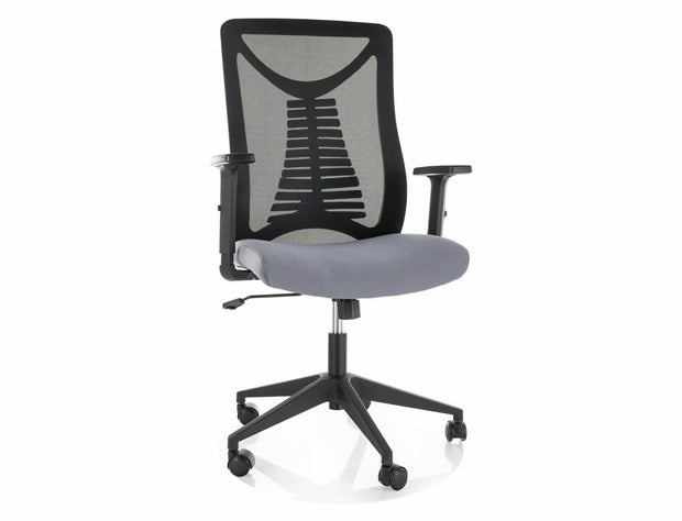 Scaun de birou tapitat cu stofa, Q-330R Gri / Negru, l62xA48xH103 cm